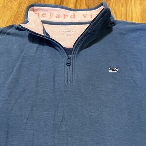 Vineyard Vines Sweater Men’s 2XL XXL Blue Heather  Long Sleeve Quarter Zip